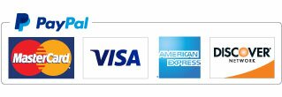 Pay with all Visa, MasterCard, American Express, Discover, or PayPal